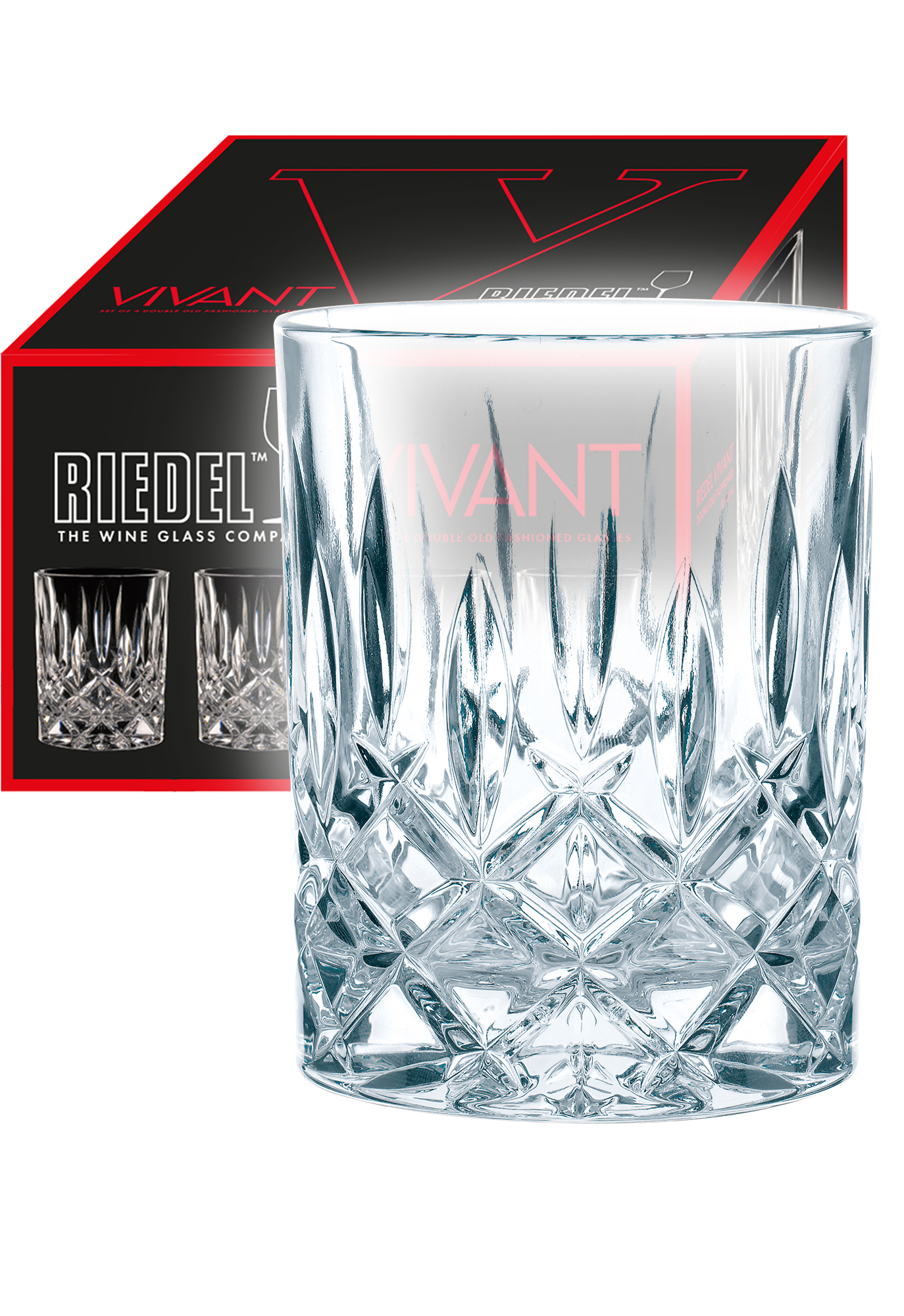 Riedel Vivant Whiskyglas en waterglas (set van 4 voor € 53,80)